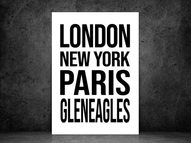 Gleneagles Iconic Bold Town Scotland Print Poster - Gift Bespoke A5 A4 A3 Framed Or Unframed - image 1