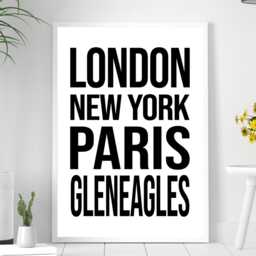 Gleneagles Iconic Bold Town Scotland Print Poster - Gift Bespoke A5 A4 A3 Framed Or Unframed - thumbnail 3
