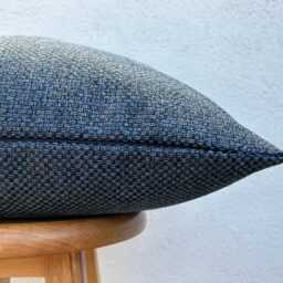 Navy Blue Basketweave Linen Pillow Cover Modern Throw Cushion - All Duties Paid Usa - thumbnail 4