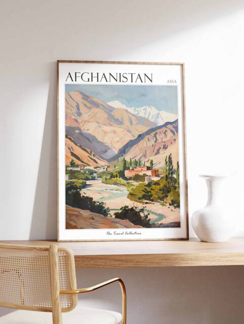 Afghanistan Travel Poster Vintage-style Middle Eastern Art Print - image 1