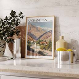 Afghanistan Travel Poster Vintage-style Middle Eastern Art Print - thumbnail 2