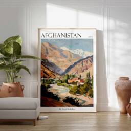 Afghanistan Travel Poster Vintage-style Middle Eastern Art Print - thumbnail 3