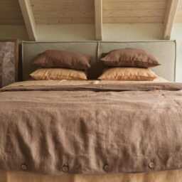 Rosy Brown Linen Sheet Set. Bedding Set Queen. Farmhouse Linen - thumbnail 2