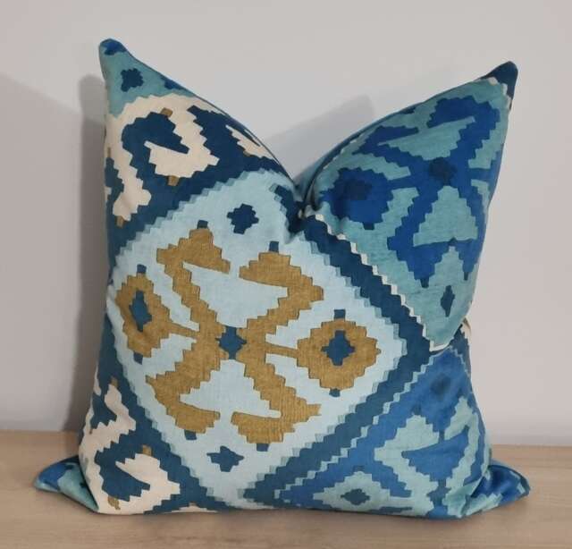 Linwood Omega Prints Otto Capri & Velvet Cushion Cover 45x45 cm - image 1