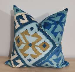 Linwood Omega Prints Otto Capri & Velvet Cushion Cover 45x45 cm - thumbnail 1