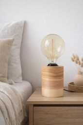 Nordic Table Lamp For Modern Interiors, Scandinavian Bedside Lamp, Farmhouse Style Night Light