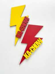 Wooden Ka-Chow Cars Lightning Bolt Boys/Girls Bedroom Wall Decor Sign - thumbnail 1