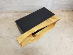 Modern Live Edge Coffee Table Black Ash Wood, Natural Oils