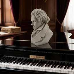 Ludwig Van Beethoven Bust Ornament Figure Art Model Figurine 3D Printed Statue Desk Accessories Office Decor - thumbnail 2