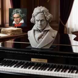 Ludwig Van Beethoven Bust Ornament Figure Art Model Figurine 3D Printed Statue Desk Accessories Office Decor - thumbnail 1