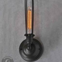 Antique Style Cage Bulb Wall Sconce - Industrial Bar Lighting Modern Farmhouse - thumbnail 2