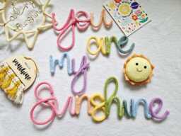 You Are My Sunshine Sign L Nursery Decor Children's Room Wall Hanging Kids Knitted Words