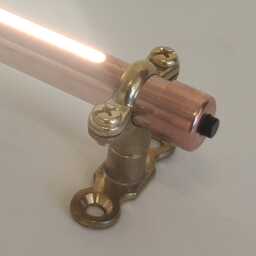 Plugin Mains Custom Length Copper Light 12-80cm/4-32In Continuous Beam Led. With Builtin Push Switch & Brass Mounts. Uk, Us Or Eu Plug - thumbnail 3