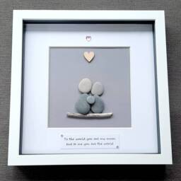 Personalized Pebble Art Mum Gift Framed Mother's Day Picture - thumbnail 3