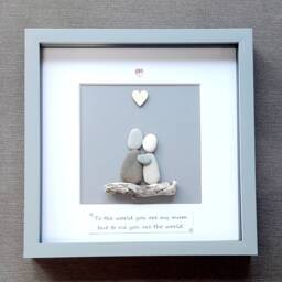 Personalized Pebble Art Mum Gift Framed Mother's Day Picture - thumbnail 2