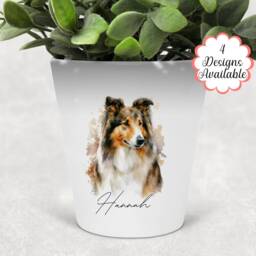 Rough Collie Printed Plant Pot, Dog Pen Pot/Makeup Brushes Holder - The Perfect Gift For Lovers - thumbnail 2