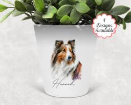 Rough Collie Printed Plant Pot, Dog Pen Pot/Makeup Brushes Holder - The Perfect Gift For Lovers - thumbnail 1
