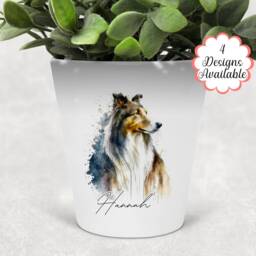 Rough Collie Printed Plant Pot, Dog Pen Pot/Makeup Brushes Holder - The Perfect Gift For Lovers - thumbnail 3