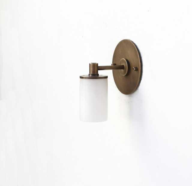 Brass Wall Sconce Light - Light- With Alabaster Shade, Ul Listed, No.0367 - image 1