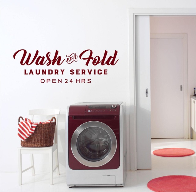 Wash & Fold Laundry Room Vinyl Wall Decal - image 1