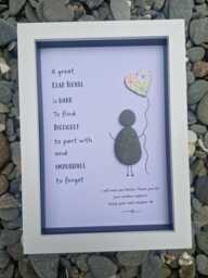 Leaving Job Good Luck Present Nurse, Pebble Art Picture Framed Poem, Wall Art, Home Gift. Personalised. Any Profession. Doctor Teacher Vet