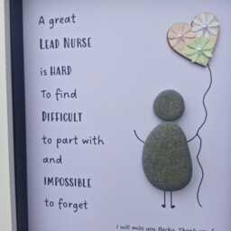 Leaving Job Good Luck Present Nurse, Pebble Art Picture Framed Poem, Wall Art, Home Gift. Personalised. Any Profession. Doctor Teacher Vet - thumbnail 3