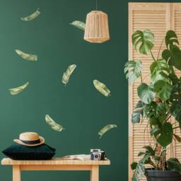 Small Watercolor Palm Leaves Wall Decals, Plastic-Free Stickers - thumbnail 3