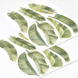 Small Watercolor Palm Leaves Wall Decals, Plastic-Free Stickers - thumbnail 2