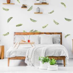 Small Watercolor Palm Leaves Wall Decals, Plastic-Free Stickers
