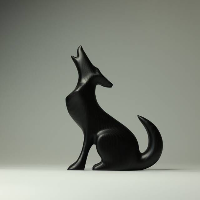 Wooden Wolf Sculpture - 21 - image 1