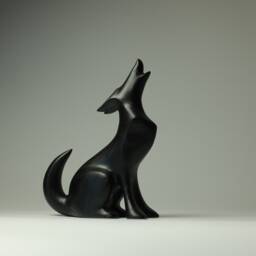 Wooden Wolf Sculpture - 21 - thumbnail 3