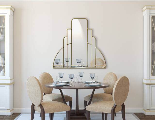 Miami Original Handcrafted Art Deco Over Mantle Wall Mirror - image 1
