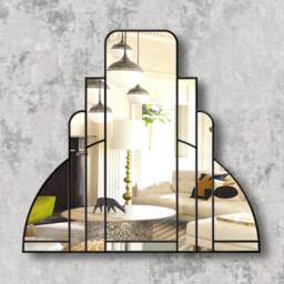 Miami Original Handcrafted Art Deco Over Mantle Wall Mirror - thumbnail 2