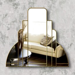 Miami Original Handcrafted Art Deco Over Mantle Wall Mirror - thumbnail 3