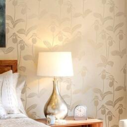 Lady's Slipper Allover Floral Pattern Stencil - Reusable Stencils For Diy Wall Decor Better Than Wallpaper - thumbnail 2