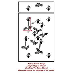 Lady's Slipper Allover Floral Pattern Stencil - Reusable Stencils For Diy Wall Decor Better Than Wallpaper - thumbnail 4