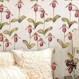 Lady's Slipper Allover Floral Pattern Stencil - Reusable Stencils For Diy Wall Decor Better Than Wallpaper - thumbnail 1