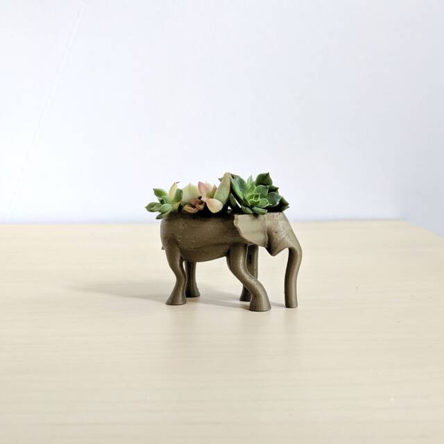 Tiny Elephant Animal Planter For Mini Succulents Cuttings, Cute Pot, Planter, Small Succulent - image 1
