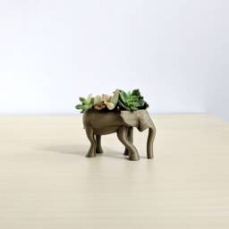 Tiny Elephant Animal Planter For Mini Succulents Cuttings, Cute Pot, Planter, Small Succulent - thumbnail 1