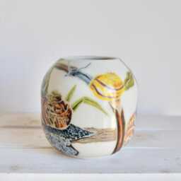 Porcelain Flower Vase Snail Art-Handmade Ceramic Vase-Forest Art-Insect Decor-Pottery Indoor Vase-Nature Ceramics-Custom Interior Vase - thumbnail 3