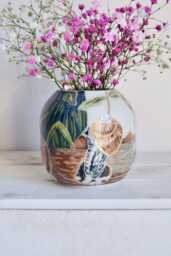 Porcelain Flower Vase Snail Art-Handmade Ceramic Vase-Forest Art-Insect Decor-Pottery Indoor Vase-Nature Ceramics-Custom Interior Vase - thumbnail 1
