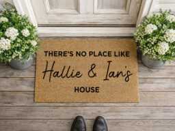 Couple Housewarming Gift - Hallie & Ian's Mat Personalized Coir Welcome Rug - thumbnail 1