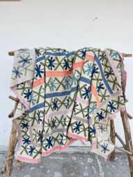 Vintage Suzani Kantha Quilt Handcrafted Recycled Cotton Sari Embroidered Bohemian Throw Blanket - thumbnail 1