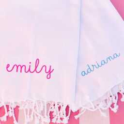 Embroidered Turkish Towel // Personalized Beach Towel, Gift, Bachelorette Party, Bridesmaid Gifts, Party Favor, Gift For Her - thumbnail 3