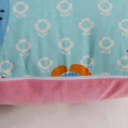Animals Nursery Pillow Cover - Blue & Pink Cotton Kid's Decor - thumbnail 3