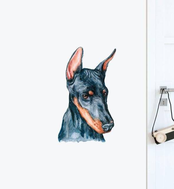 Doberman Pinscher Dog Wall Sticker Decal - Dogs & Pets Stickers, Art, Decals, Kids Animals Decals
