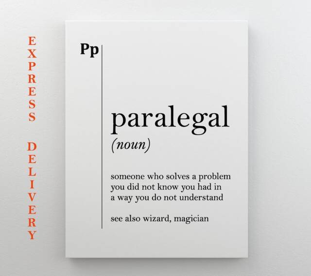 Paralegal Definition Canvas Print Lawyer Gift Office Decor Attorney Coworker Law Wall Art - image 1