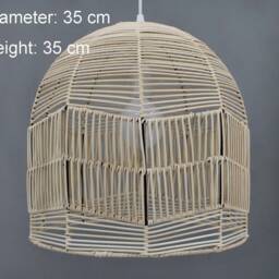 Natural Rattan Pendant Light, Bell Lampshade, Pastoral Lighting - thumbnail 2