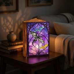 Fourth Wing Dragons Wooden Book Lamp, Tairn Andarna Sgaeyl Decor, Basgiath War College Reading Lamp - thumbnail 2