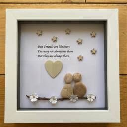 Personalised Best Friend Pebble Picture, Besties Art Gift, Friends Art, Unique Picture For Bestie - thumbnail 2